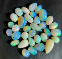 Opale naturelle du Rajasthan de qualité AAA+, cabochon, à facettes multiples, taille cœur, personnalisable, pour la fabrication de bijoux, pierres précieuses en opale