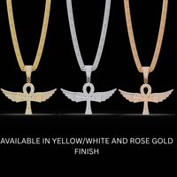Pendentif Croix Ankh Personnalisé en Gros pour Hommes, en Argent Sterling 925 avec Moissanite VVS, Bijoux Hip Hop, Croix Égyptienne Plaqué Or Troisième Génération
