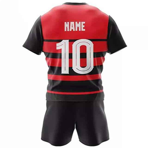 ชุดกีฬารักบี้ OEM แบบแห้งเร็ว ระบายอากาศได้ดี เสื้อเจอร์ซีย์และกางเกงขาสั้น สำหรับสโมสร โรงเรียน และผู้เล่น ทีมรักบี้มืออาชีพ - Product Image 2