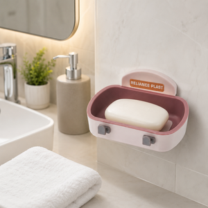 Porte-savon mural Reliance Plast, durable et facile à nettoyer, en plastique vert menthe, design minimaliste, avec crochet pour éponge, pour salle de bain - Product Image 3