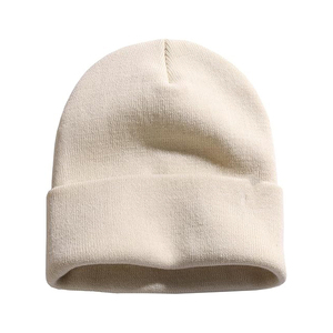 Bonnet unisexe noir en tricot pour l'hiver, 56-58 cm, décontracté, adulte, en acrylique, à revers, motif uni - Product Image 4