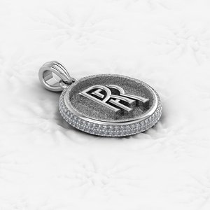 18k Gold Solid 925 <b>Silver</b> 20mm <b>Initial</b> Letter Blank Bezel Charm Pendant CZ Setting Breastmilk DIY Resin Keepsake Jewelry Finding - Product Image 3