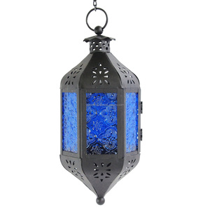 Mini lanternes en métal suspendues de lucioles bleues de fête pour la décoration d'intérieur et extérieure de festival personnalisable - Product Image 1