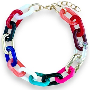 Cadena de Eslabones de Resina Pintada a Mano con Acabado Brillante de Primera Calidad para Collares y Pulseras Elegantes - Accesorios de Lujo para Fiestas y Eventos de Moda - Product Image 4