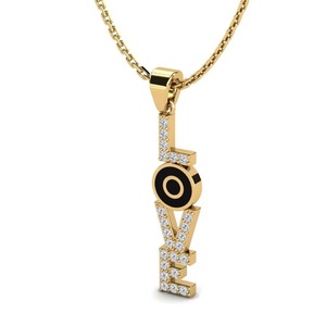 Colgante de plata 925 con letras LOVE de moissanita y circonitas, estilo hip hop, unisex, ideal para regalo. - Product Image 2