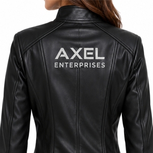 Women Fitted Leather <b>Biker</b> <b>Jacket</b> Stylish Leather <b>Jacket</b> For Modern Everyday Casualwear Full Front Zipper Long Sleeves - Product Image 5