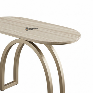 Taburete Redondo de Lujo, Estilo Industrial, Ecológico y Duradero, Base de Metal, Mesa Auxiliar Decorativa Moderna para Sala de Estar o Dormitorio - Product Image 2