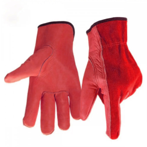 Heavy Duty Cowhide Grain & Split Leather Driver <b>Glove</b> Comfortable Anti-Slip Elastic Cuff General Purpose Abrasion Heat Resistant - Product Image 3