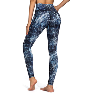 Legging de sport taille haute pour femme, pantalon long coloré avec effet push-up, en tissu tricoté sublimé - Product Image 5