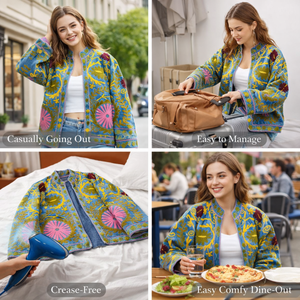 Chaqueta Bomber de Terciopelo Bordada a Mano Personalizada al por Mayor para Mujer, Abrigo de Boutique con Forro de Algodón Floral - Product Image 3