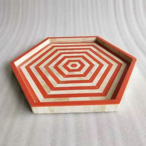 Bandeja con Incrustaciones de Hueso para Mesa de Centro, Comedor, Servir, Decoración del Hogar, Regalo, Hecho a Mano, Ecológico, Calidad Premium - Product Image 1