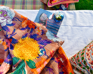 Wholesale Handmade Pure Soft Cotton Kantha <b>Bed</b> Cover Reversible <b>Block</b> Print Eco-Friendly Home Bedspread Bedding Blanket OEM ODM - Product Image 5