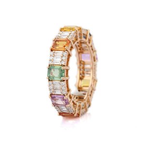 14K Yellow <b>Gold</b> <b>Opal</b> Wedding <b>Ring</b> with Pear Cut Diamond Accents - Product Image 3