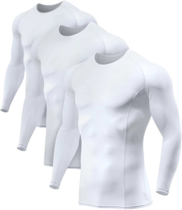 Men’s <b>Long</b> <b>Sleeve</b> Compression Shirt Raglan Athletic <b>Base</b> <b>Layer</b> Gym Training Quick Dry Moisture Wicking Sportswear Top - Product Image 4