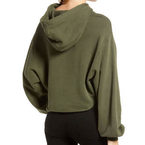 Sudadera con capucha extragrande y corta para mujer, con precio económico para compradores al por mayor, diseño de alta calidad con logotipo personalizado a precio económico. - Product Image 2