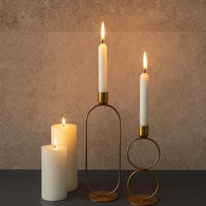 <b>Taper</b> <b>Candle</b> Holder Stand Set of 2 Decorative Metal <b>Candle</b> Holders for Dining Table Wedding and Home Decor - Product Image 1