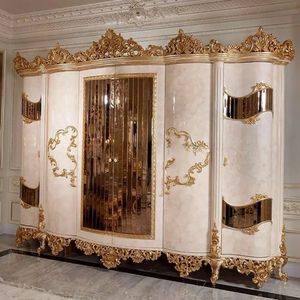 Offre Spéciale : Ensemble de Chambre Luxe Classique The Plaza avec Lit Capitonnée et Décors Dorés – Mobilier Royal Élégant pour Hôtels, Villas et Palais - Product Image 6