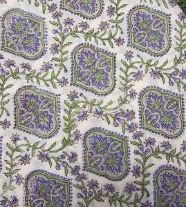 Tela de algodón azul con estampado Mughal, material de costura indio hecho a mano, tela de algodón estampada por yarda, suave y ligera, 44 yardas - Product Image 1