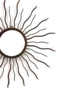 High Standard Quality Round Brass Mirror With <b>Leaf</b> Branch Design Bohemian <b>Wall</b> <b>Decor</b> - Product Image 2