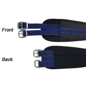 Cincha de Silla de Montar Inglesa Comfort Equestrian para Equitación con Costuras, Disponible en Modelos de Nailon Rojo y Blanco - Product Image 4