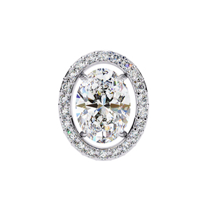 Boucles d'oreilles clous en moissanite taille ovale avec halo, centre 7,5 x 5,5 mm, 44 pierres latérales de 1,1 mm, en moissanite VVS, or massif 18 carats - Product Image 4