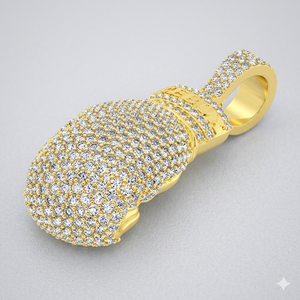 New Stylish Fully Iced Boxing Gloves Shape Moissanite diamond necklaces 10K <b>Solid</b> <b>Gold</b> Custom Casual/Sporty Fine <b>Pendants</b> Charms - Product Image 1