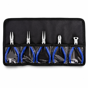 Premium 4.5 Inch Jewelry Making <b>Pliers</b> <b>Set</b> 5 Pieces Stainless Steel Tools with Plastic Coated Handles Double Leaf Spring - Product Image 5