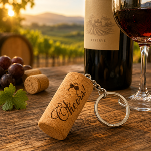 Llavero de Corcho de Vino Personalizado con Logotipo Grabado con Láser, Anillo de Corcho Natural, Recuerdo de Bodega, Recuerdo de Boda, Regalo para Amantes del Vino, Venta al por Mayor - Product Image 2