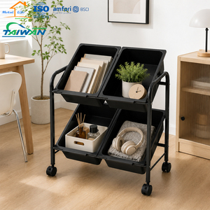 Made In Taiwan Easy Storage 4 Drawer Moving Rolling Toy Trolley for kids diaper Nursery Kindergarten - Product Image 5