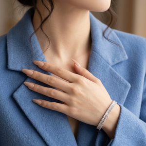 เครื่องประดับจากผู้ผลิตในจีนสร้อยข้อมือเพชรธรรมชาติสีขาวทอง18K 300 PC 9.26 CT สร้อยข้อมือคลาสสิกที่ยอดเยี่ยม - Product Image 3