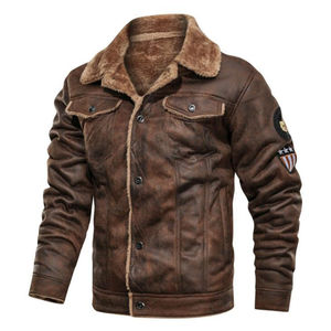 Men's <b>Vintage</b> High Street Faux <b>Fur</b> Lining Patch Design Windproof Winter <b>Coat</b> Stand Collar Regular Fit - Product Image 2