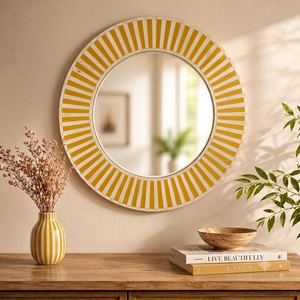 NEHA ENTERPRISES Custom Bone Inlay Bohemian Mirror Frame Handmade Decorative Border Luxury Bathroom Wall Mirror Home Decoration - Product Image 3