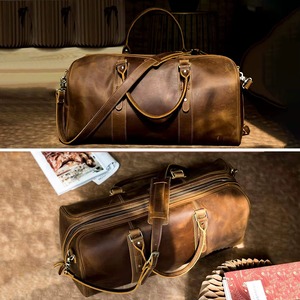 Custom Heavy Duty <b>Large</b> Fitness Travel Leather Duffle <b>Bag</b> Waterproof Men's Sports Gym Leather Duffle <b>Bag</b> with solid color - Product Image 6