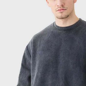 Sudadera de invierno para hombre, personalizada, de algodón y poliéster, con forro polar, bordada, con lavado ácido, corte regular, cuello redondo, unisex, precio económico. - Product Image 6