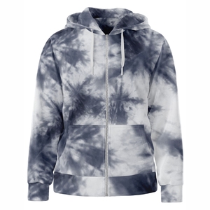 Sudadera con capucha unisex gris tormenta y blanco nube, con cremallera completa, forro polar suave, capucha con cordón, bolsillos divididos, etiqueta personalizada, ropa casual - Product Image 1