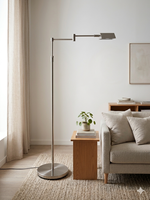 Lámpara de Pie LED Minimalista de Metal, Altura Ajustable, Pantalla Rectangular, Luz Fría Blanca 3000K, Lámpara de Pie para Oficina