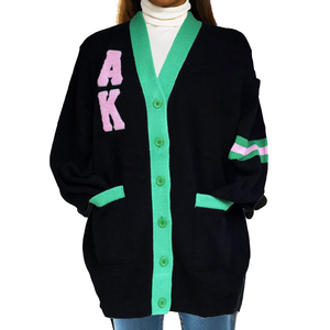 Customized Alpha |Kapa| AK Sorority Varsity <b>Cardigan</b> & <b>Sweater</b> Pretty Girls AK Greek Fraternity and Sorority Uniform <b>Cardigan</b> - Product Image 1