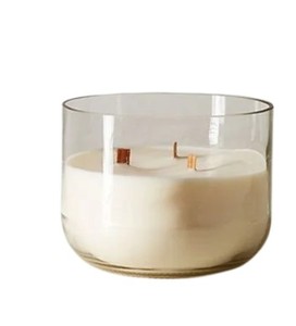 Conteneur à bougie en verre transparent avec cire de soja, pot à bougie unique pour bougies et parfums d'intérieur - Product Image 3