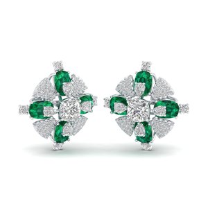 REYES Precio al por Mayor, Pendientes de Plata de Ley 925 con Moissanita, para Mujer, 24.6 Quilates, Esmeralda, Regalos de Aniversario, Joyería - Product Image 1