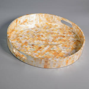 Plateau de service fait main antique moderne de luxe d'incrustation de nacre pour la maison - Product Image 6