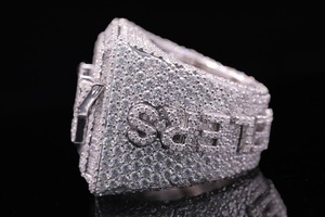 Fully Iced Design Hip Hop Moissanite Diamond <b>Ring</b> Sterling Silver Moissanite Urban Hip Hop Unisex <b>Ring</b> for Wedding - Product Image 5
