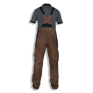 Overoles de Mezclilla Marrón para Hombre con Tirantes Ajustables y Múltiples Bolsillos, Ropa de Trabajo Utilitaria, Overoles Casuales de Primavera - Product Image 3