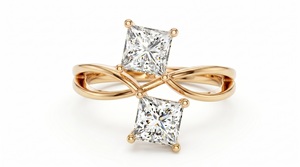 Anillo de Compromiso con Diamantes de Corte Princesa para Mujer, Diamantes Cultivados en Laboratorio - Product Image 3
