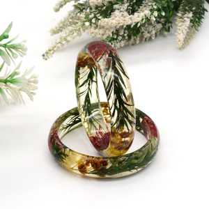 Handmade Pressed Wildflower Resin Bangle | <b>Boho</b> Botanical <b>Bracelet</b> resin craft Premium resin bangle artistic Customized - Product Image 5