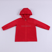 Couleur personnalisée enfants à capuche fermeture éclair coupe-vent veste imperméable pour enfants garçons et filles