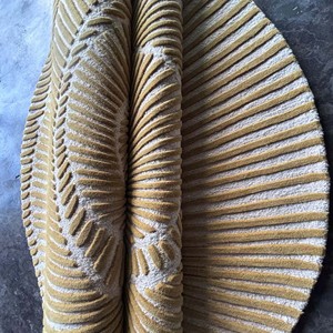 Tapis moderne rond beige à motif en spirale, tapis texturé doux, tapis tufté design, tapis contemporain pour salon, chambre à coucher, décoration - Product Image 4