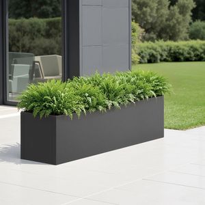 Large 36*10*10 Inch <b>Indoor</b>/Outdoor Rectangular Flower <b>Pot</b> with Drainage Holes for <b>Tall</b> <b>Plants</b> Flowers Shrubs High-Traffic Areas - Product Image 1