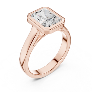 2CT 18K Rose Gold Radiant Cut Lab Grown Diamond Bezel Modern Engagement Ring Custom Fine Jewelry Wedding Ring IGI Certified - Product Image 2