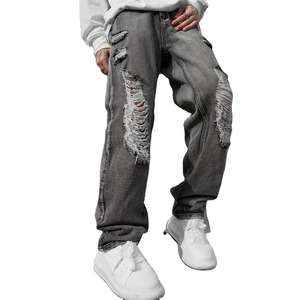 Jeans de Diseñador para Hombre, Corte Slim Fit, al por Mayor, de Alta Calidad, a la Moda, Negros, Estilo Biker, Cintura Media, Ropa Urbana - Product Image 1