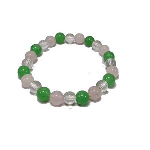 Crystal Green Rose Quartz Round <b>Beads</b> Crystal <b>Bracelet</b> Fashion Jewelry for <b>Men</b> & Women Feng Shui Style Energy-Enhancing Gift - Product Image 1
